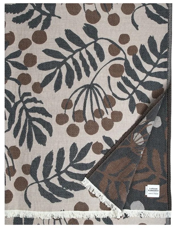 Merino deka Pihapuu 135x180, béžovo-hnedo-čierna