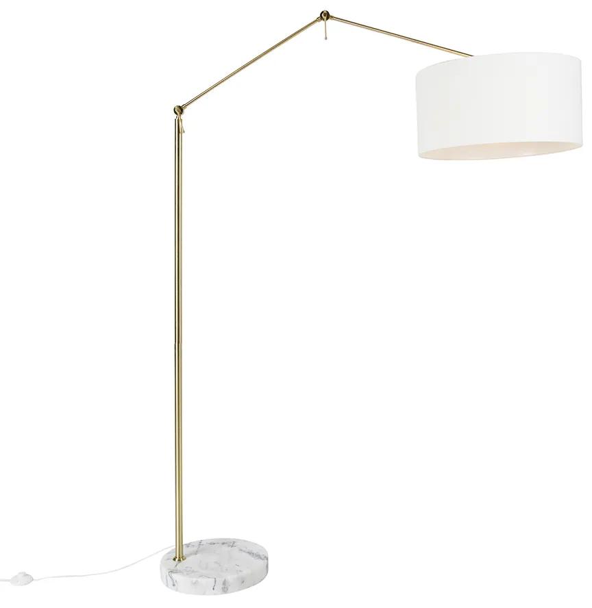 Moderná stojaca lampa zlatá s tienidlom bielym 50 cm nastaviteľná - Editor