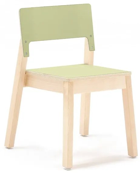 Detská stolička LOVE, V 380 mm, breza, laminát - zelená
