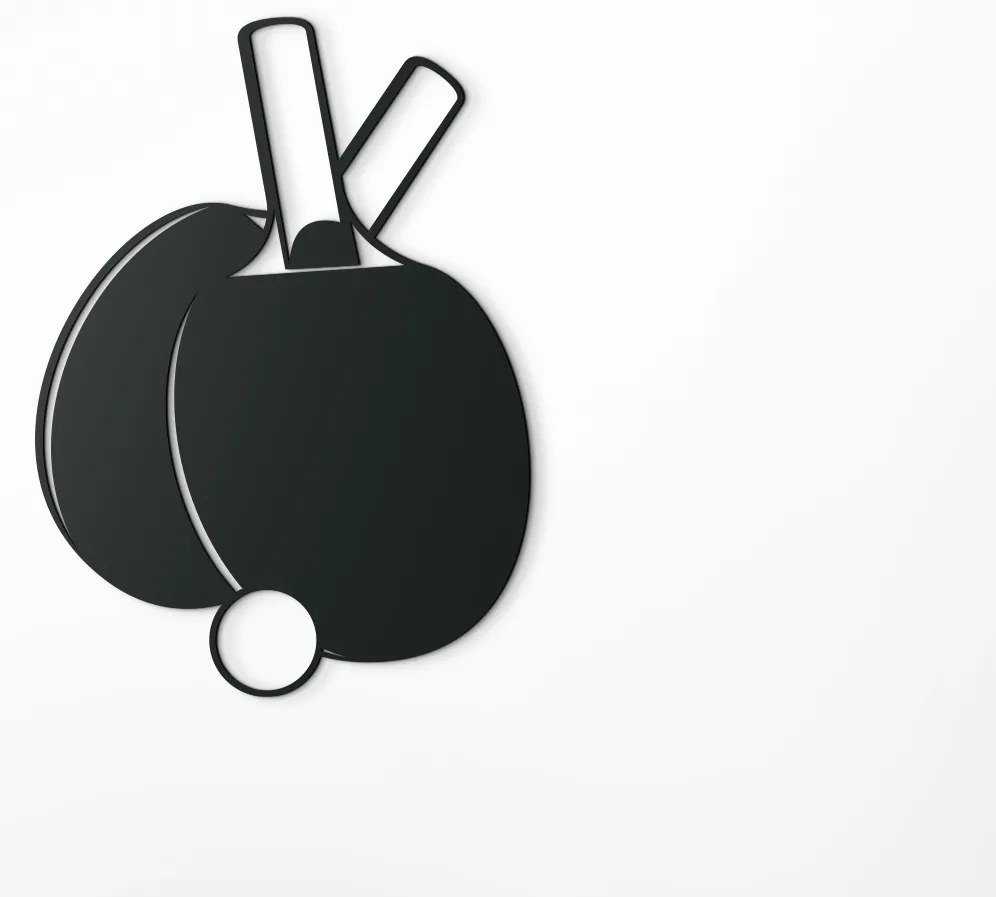 drevko Nálepka na stenu Pingpongové rakety Rozmer obrazu: 44,5 x 32,5 cm, Farba dekorácie: Čierna