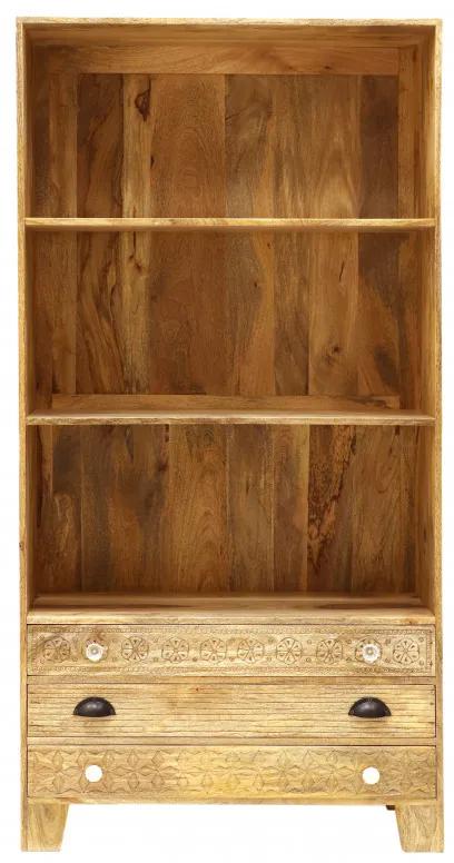 Knižnica Manu 90x180x35 indický masív mango Knižnica Manu 90x180x35 indický masív mango