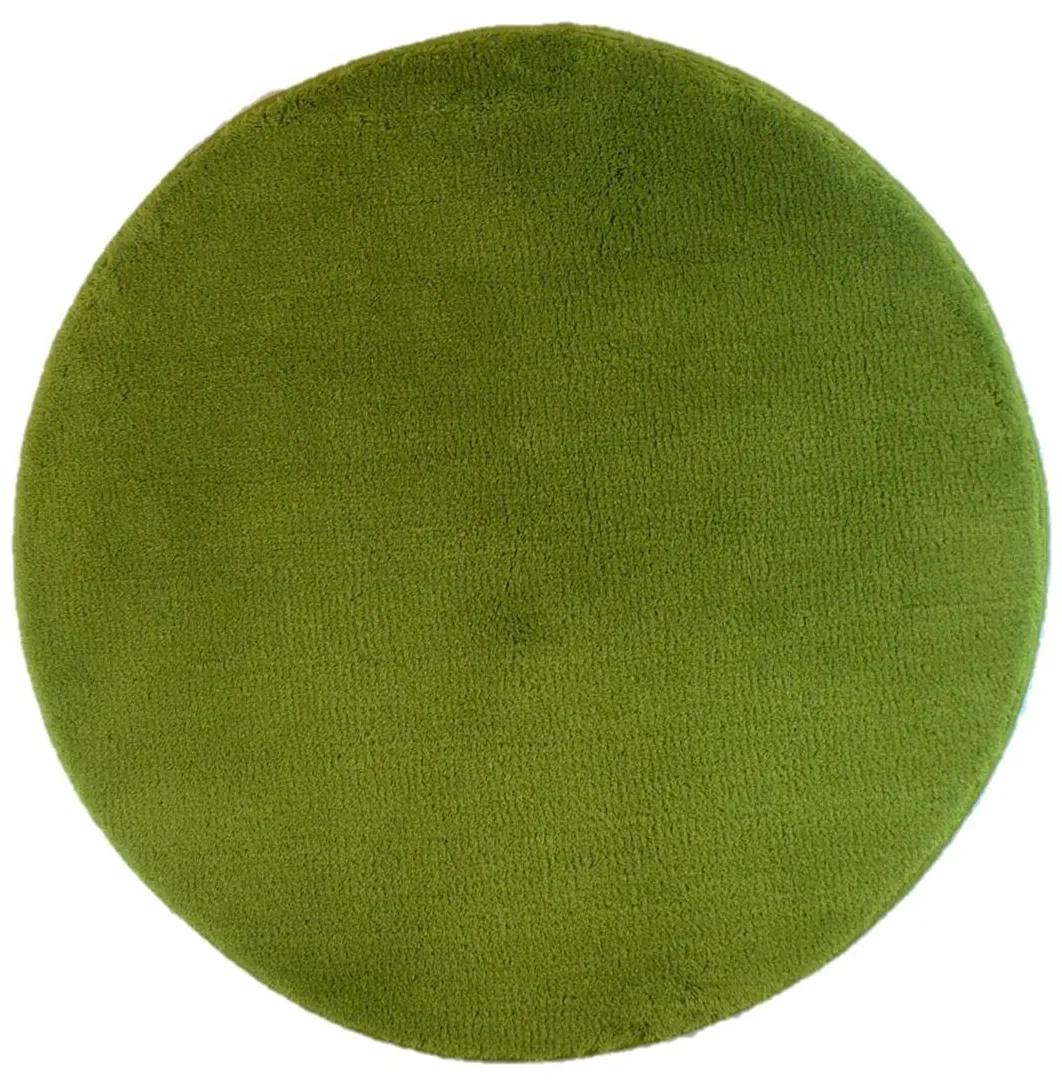 ROUTNER Kúpeľňová predložka UNI COLOR Zelená 10113 - Zelená / Kruh Ø 90 cm 10113