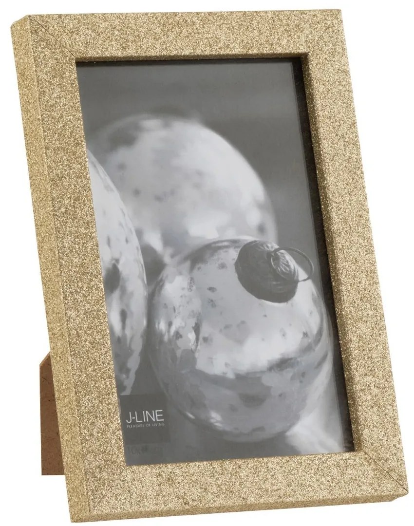 Zlatý dekoratívny fotorámik s flitrami Glitter - 12*1,5*17 cm / 10*15cm