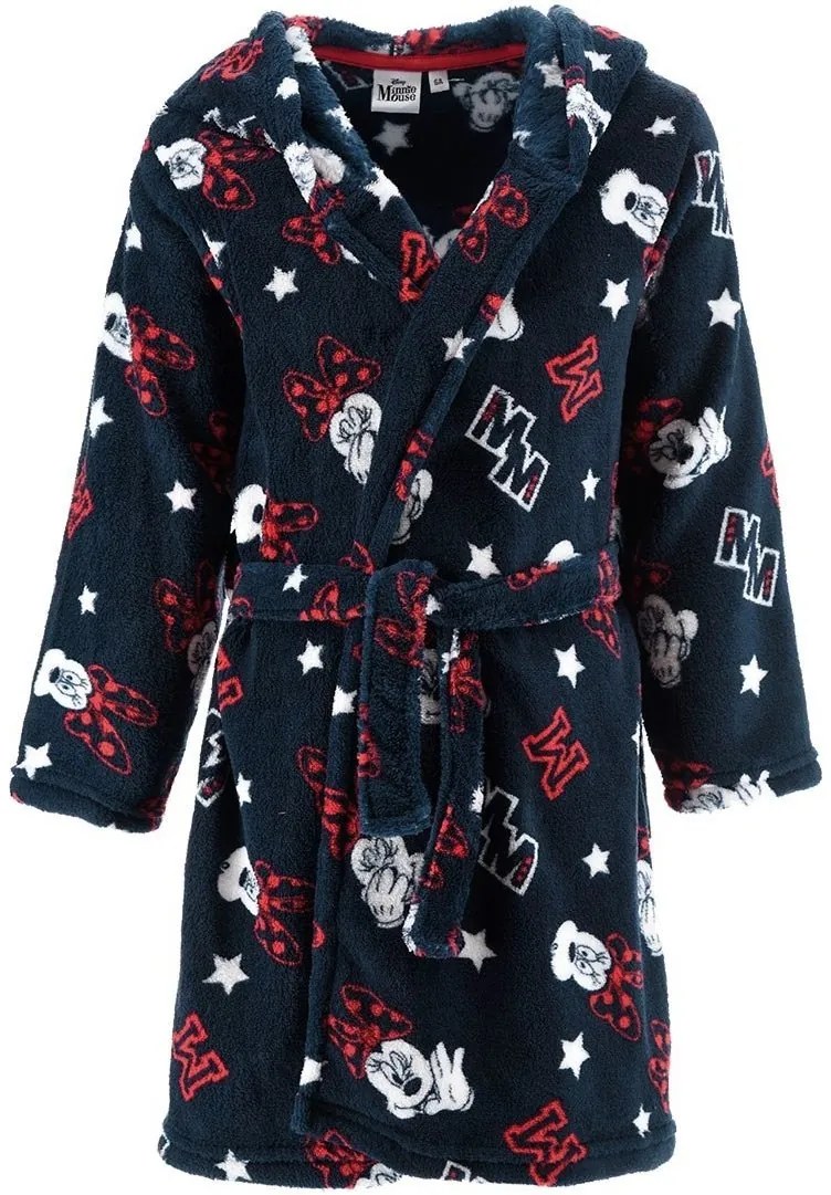 Detský / dievčenský coral fleece župan s kapucňou Minnie Mouse - Disney, EU 116 Tmavo modrá
