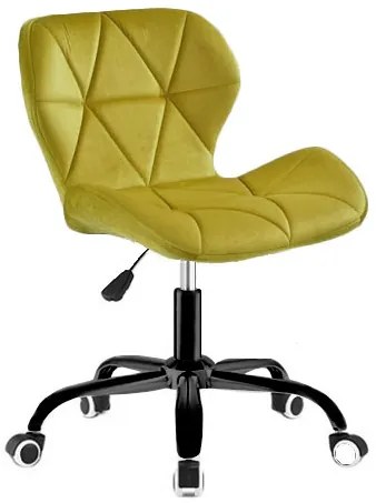 Zamatové otočné kreslo California žlté