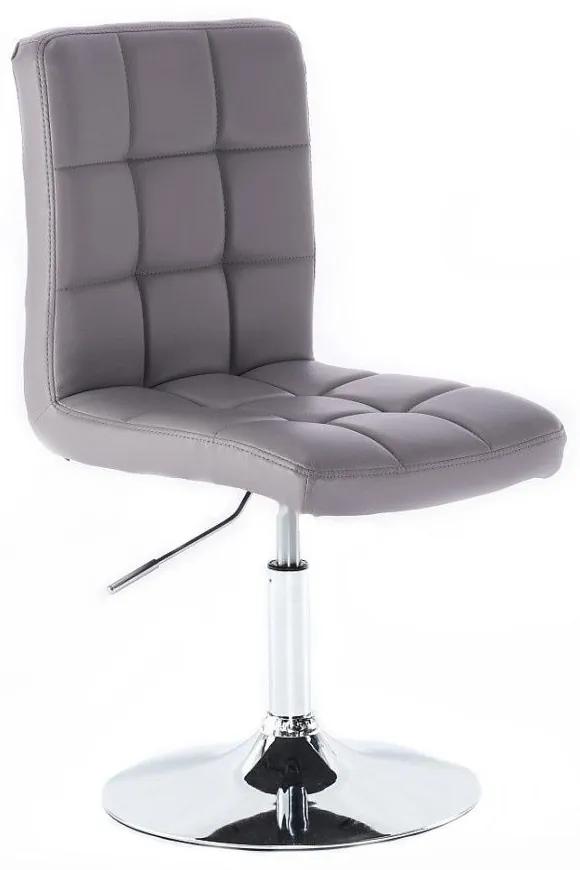 LuxuryForm DESIGN Stolička TOLEDO na striebornom tanieri - šedá