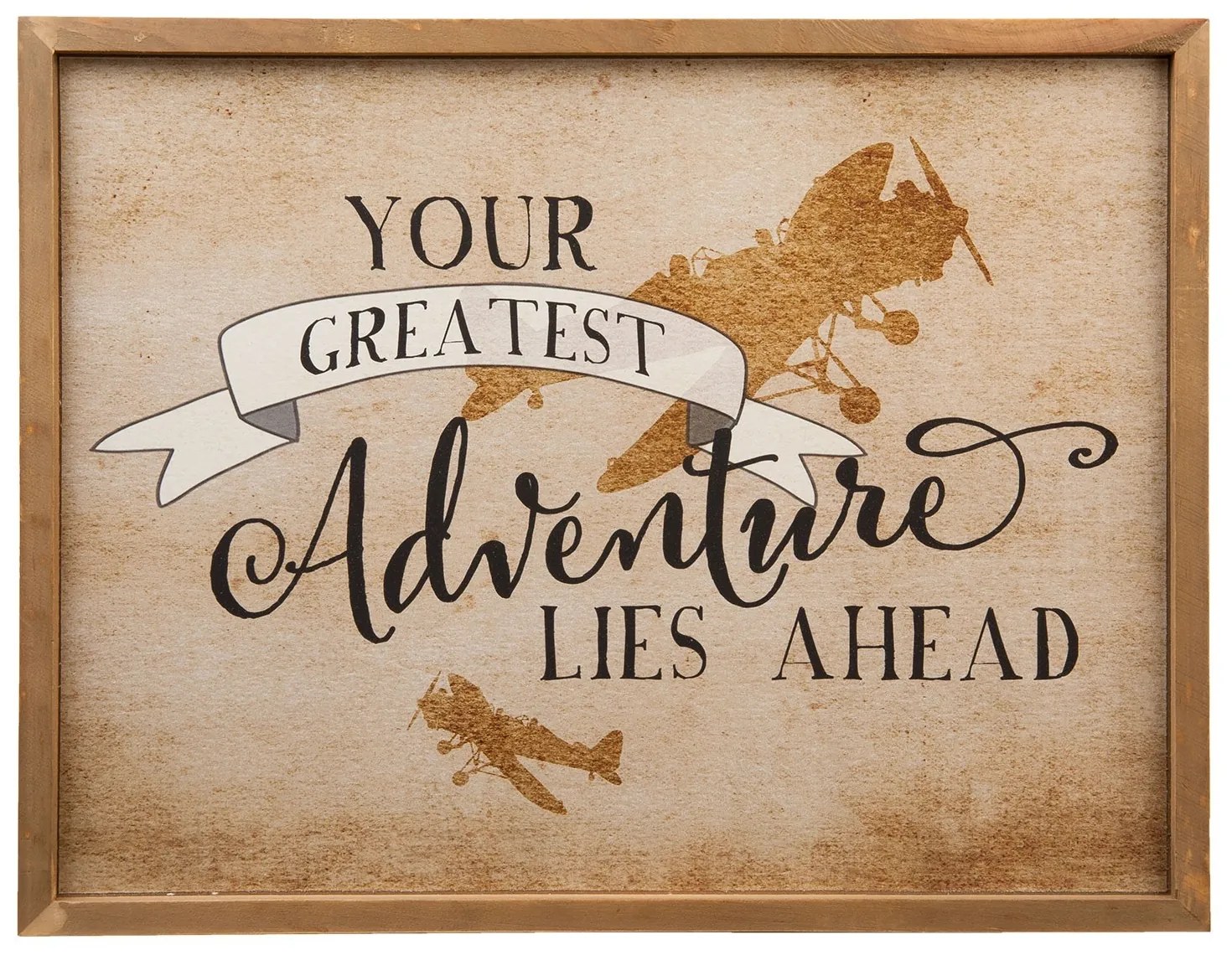 Nástenný drevený obraz Adventure - 43 * 3 * 33 cm