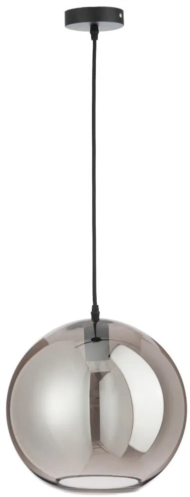 Závesné sklenené dymové svetlo Ball silver - Ø 30 * 210 cm