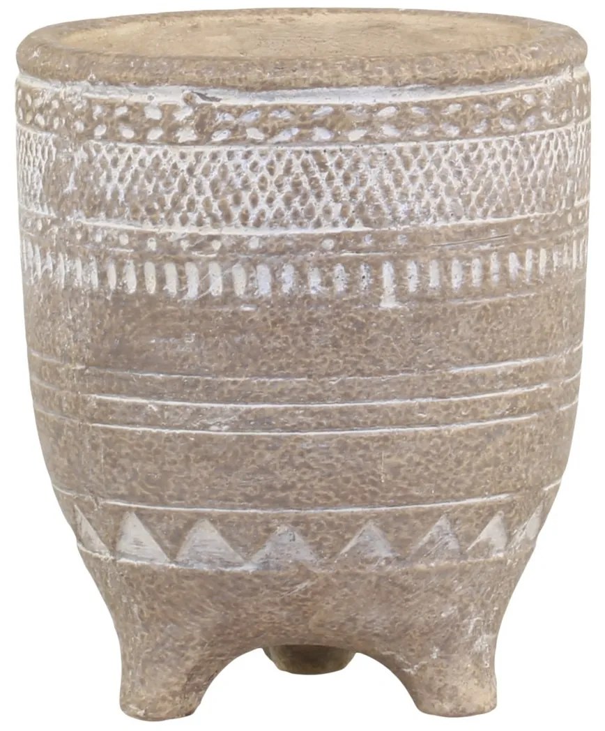 Prírodní cementový kvetináč na nožičkách Évron - Ø11*13cm