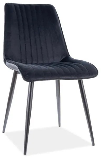 Jedálenská stolička Kim Velvet, čierna