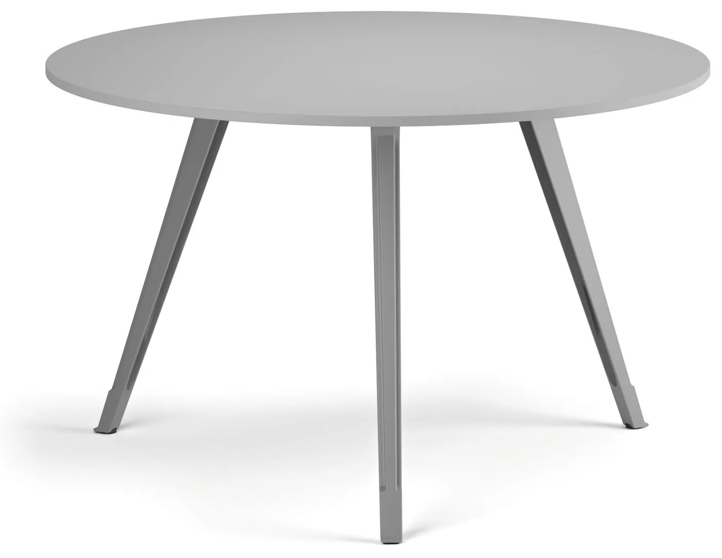 Konferenčný stôl PRIMO ZEN, priemer 120 cm, sivostrieborná podnož, sivá