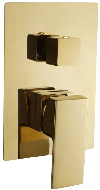 Mexen Uno - Podmietková vaňová-sprchová batéria, zlatá, 71435-50