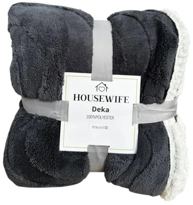 Luxusná baránková deka z mikroplyšu NESTIVE tmavosivá Rozmer: 150 x 200 cm