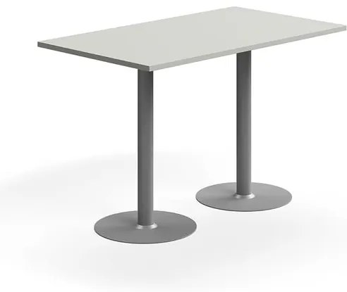 Barový stôl VERTICUS, 1400x800x900 mm, svetlošedá/strieborná