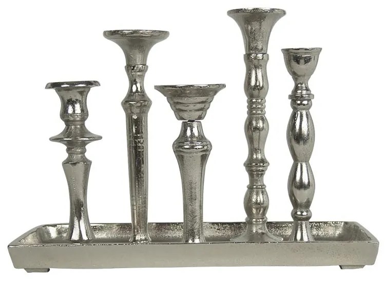 Svietnik na 5 sviečok na podnose - 35 * 16 * 25cm