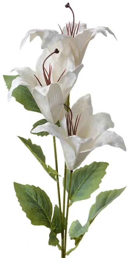 Dekoračná umelá kvetina biela ľalia - 15*10*72 cm