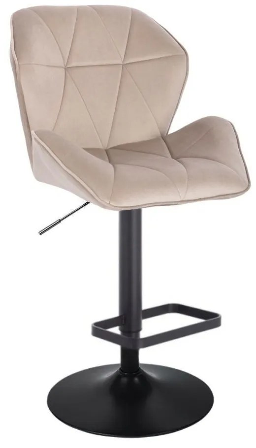 LuxuryForm DESIGN Barová stolička MILANO MAX VELUR na čiernom tanieri - latte