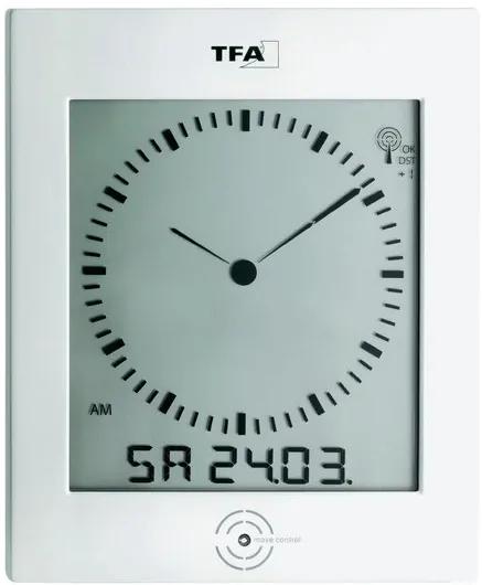 Nástenné hodiny DCF TW 200 x 265 mm, biela