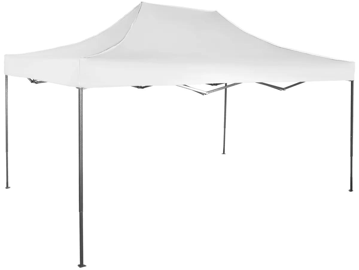 Rýchlorozkladací nožnicový stan 3x4,5m – oceľový, Biela, Bez bočných plachiet