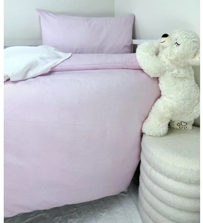 INTERMEDIC SK Posteľná obliečka do postieľky Ružový Prúžok 90x130/45x65 cm