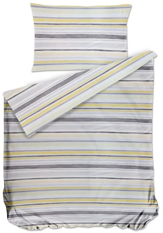 Bierbaum obliečka bavlnený satén 3327 Stripe Yellow 140x200/70x90 cm