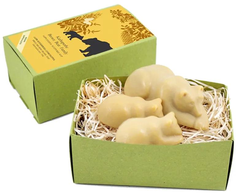 Prírodné mydlo medvedia rodinka 170g, smrek živica Prírodné mydlo medvedia rodinka 170g, smrek živica