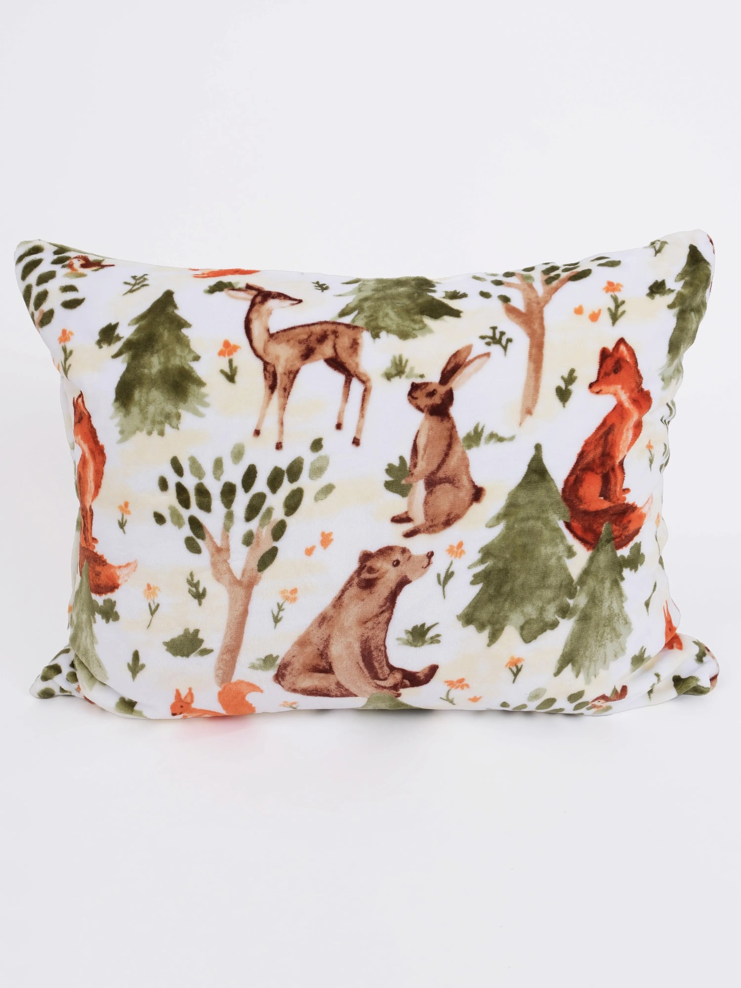 Obliečka na vankúš mikroplyš 70 × 90 cm – Lesné zvieratká