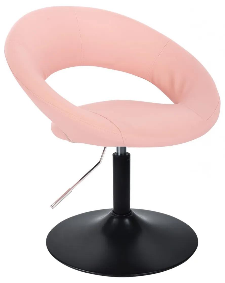 LuxuryForm DESIGN Stolička NAPOLI na čiernom tanieri - ružová