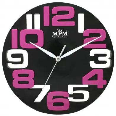 Nástenné hodiny MPM, 3064.90 - čierna, 25cm