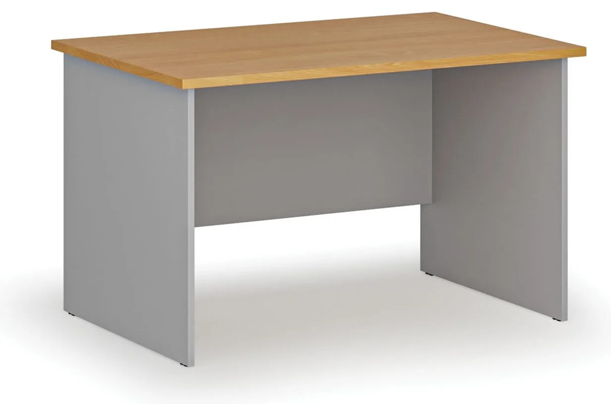 Kancelársky písací stôl PRIMO GRAY, 120x80 cm, sivá/buk