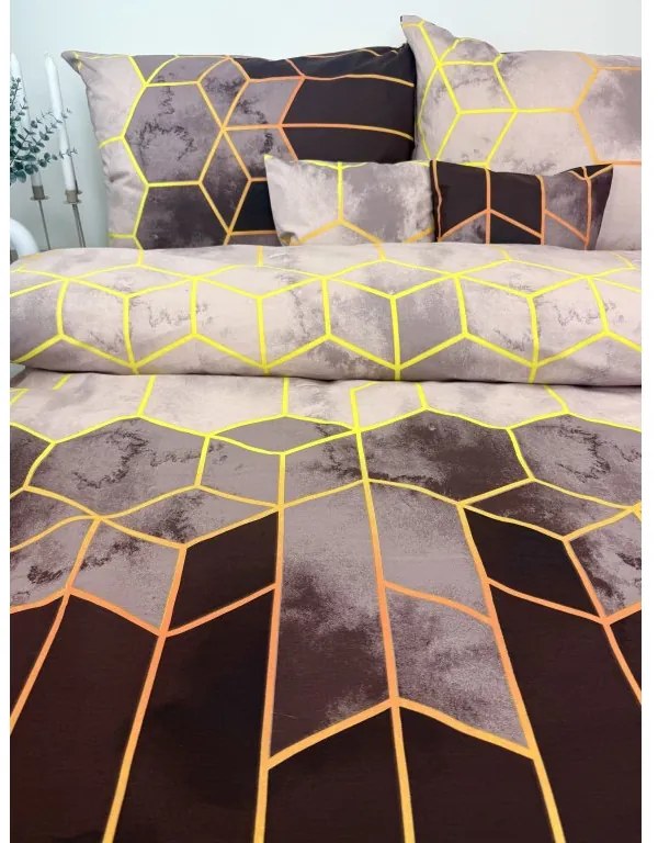 Obliečky Honey 140x200 / 70x90 – moderný geometrický vzor, 100 % bavlna deluxe