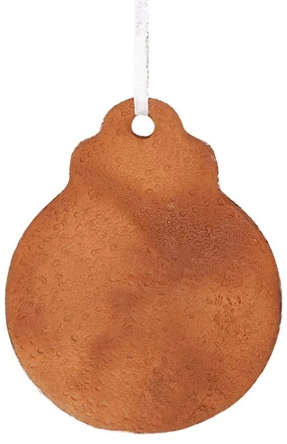 Hnedá vianočná závesná dekorácia perníková guľa - 8*2*10 cm