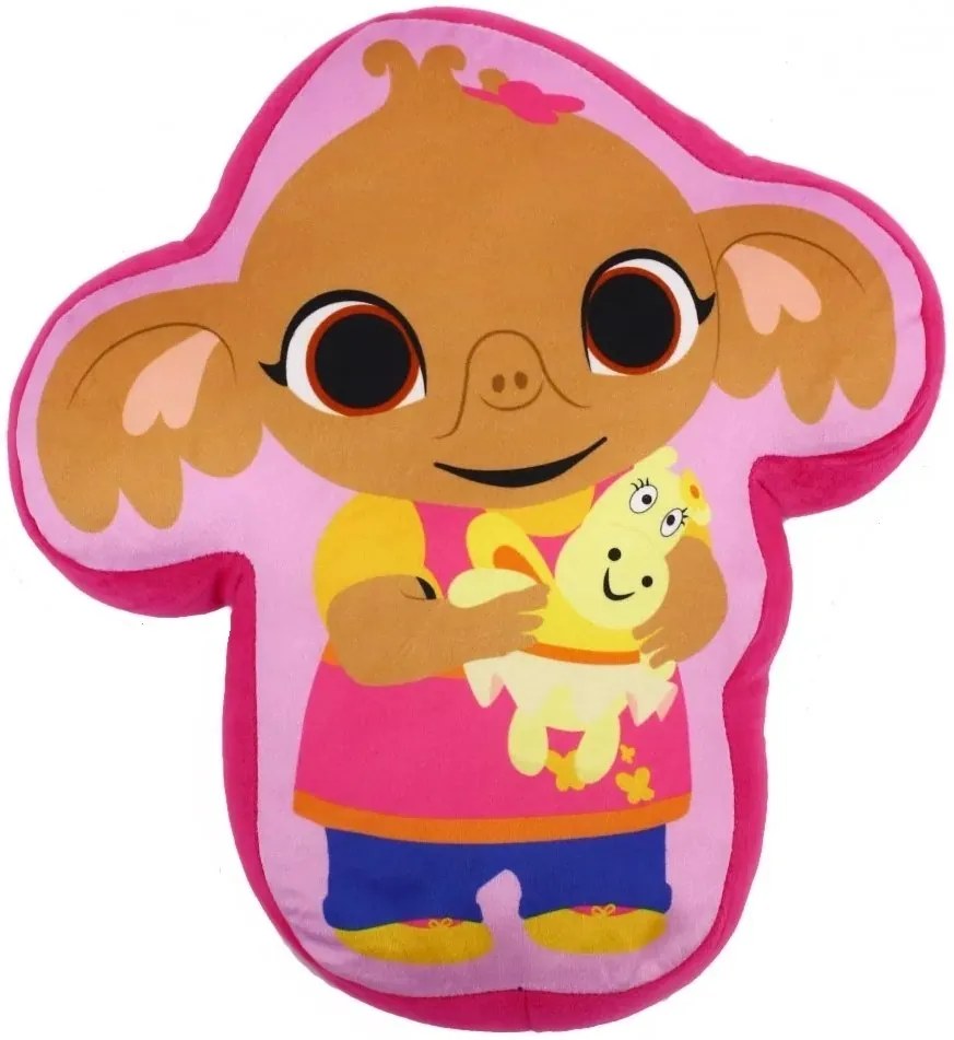 Tvarovaný 3D vankúš Slonica Sula z rozprávky Zajačik Bing - 37 x 40 cm