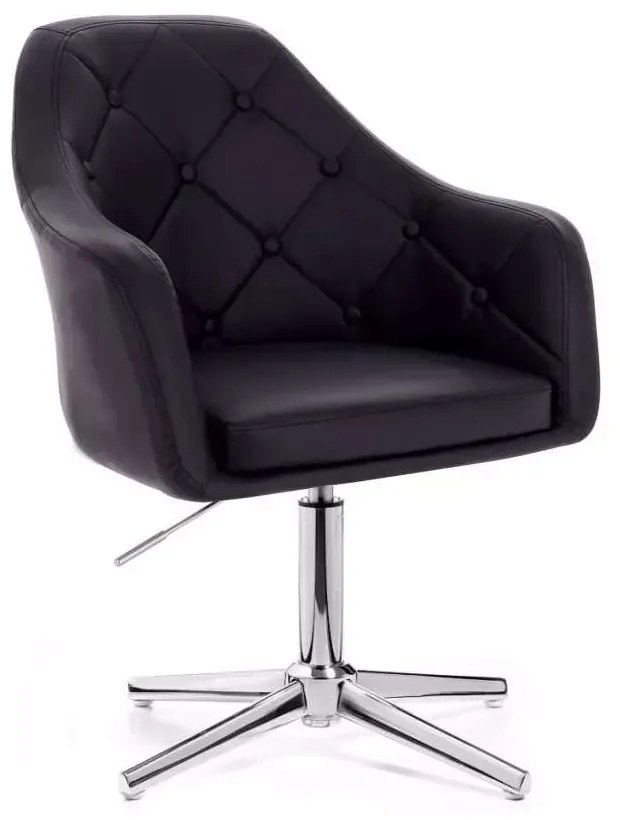 LuxuryForm DESIGN Kreslo ANDORA na striebornom kríži - čierne