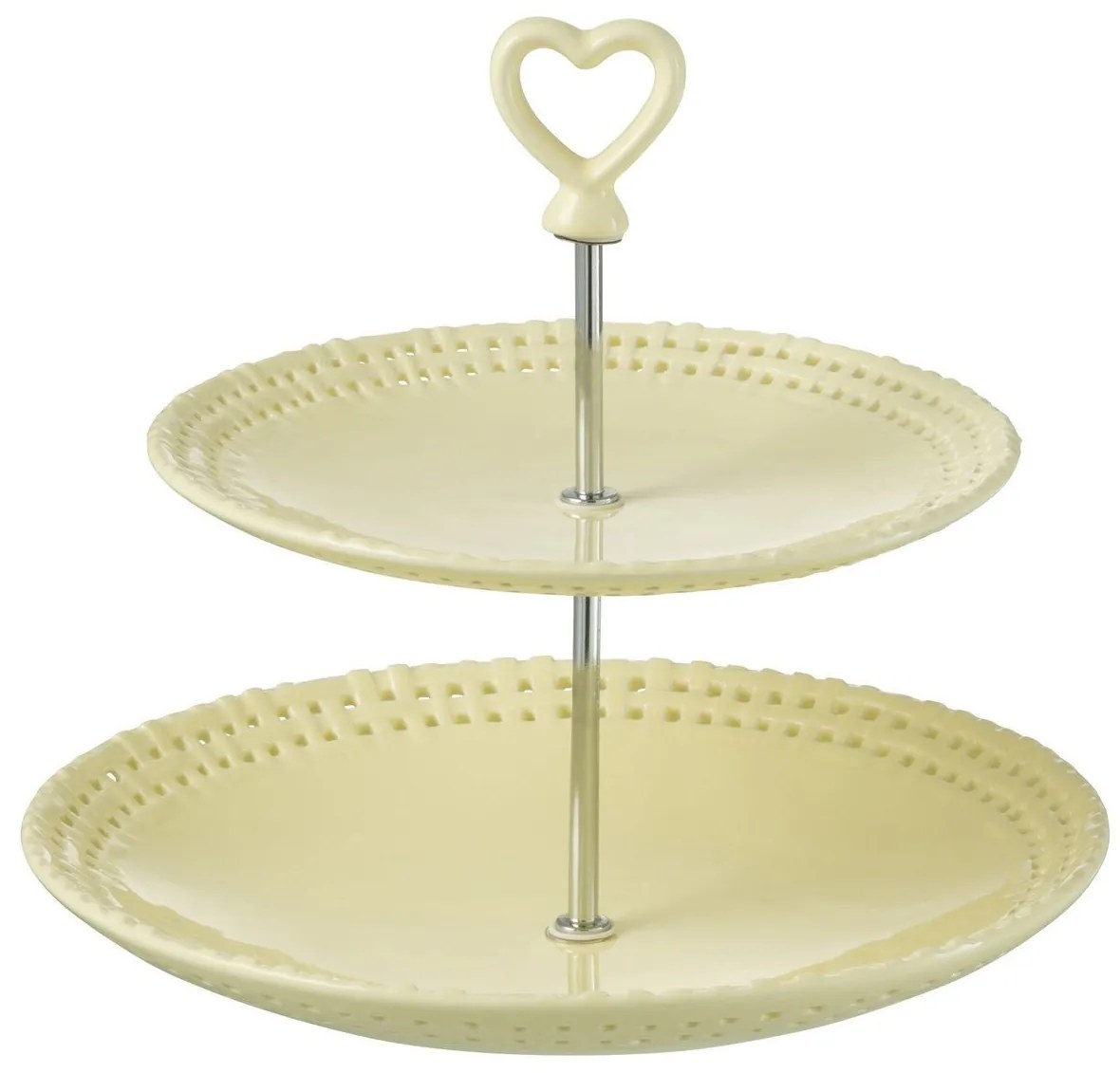 Žltý keramický 2-poschodový etažér Hella Yellow - 25*25*23 cm