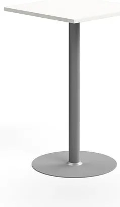 Barový stôl VERTICUS, 700x700x1100 mm, biela/strieborná