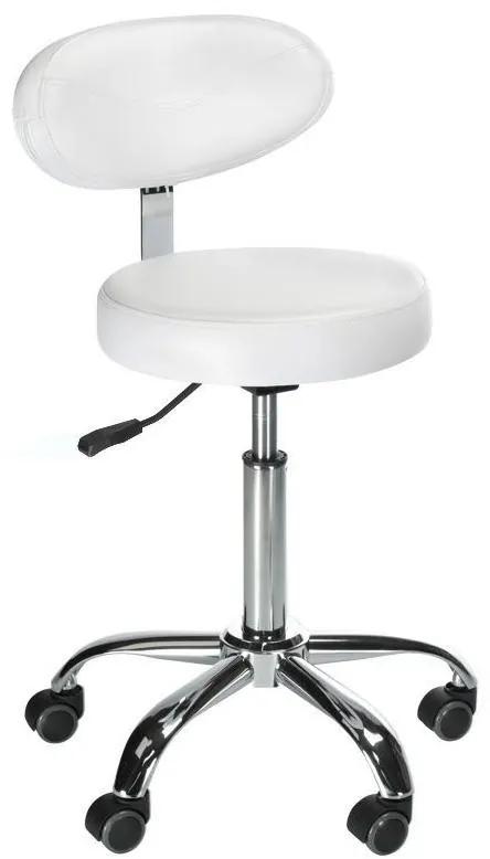 LuxuryForm DESIGN Stolička BERN na striebornej základni s kolieskami - biela