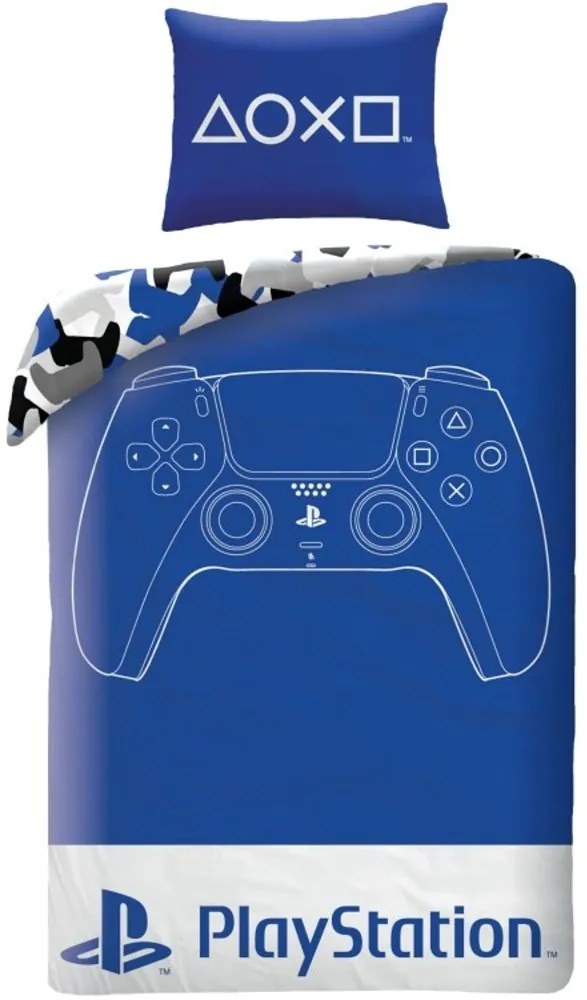 Posteľné obliečky z mikrovlákna PlayStation - 70 x 90 cm + 140 x 200 cm - zapínanie na zips