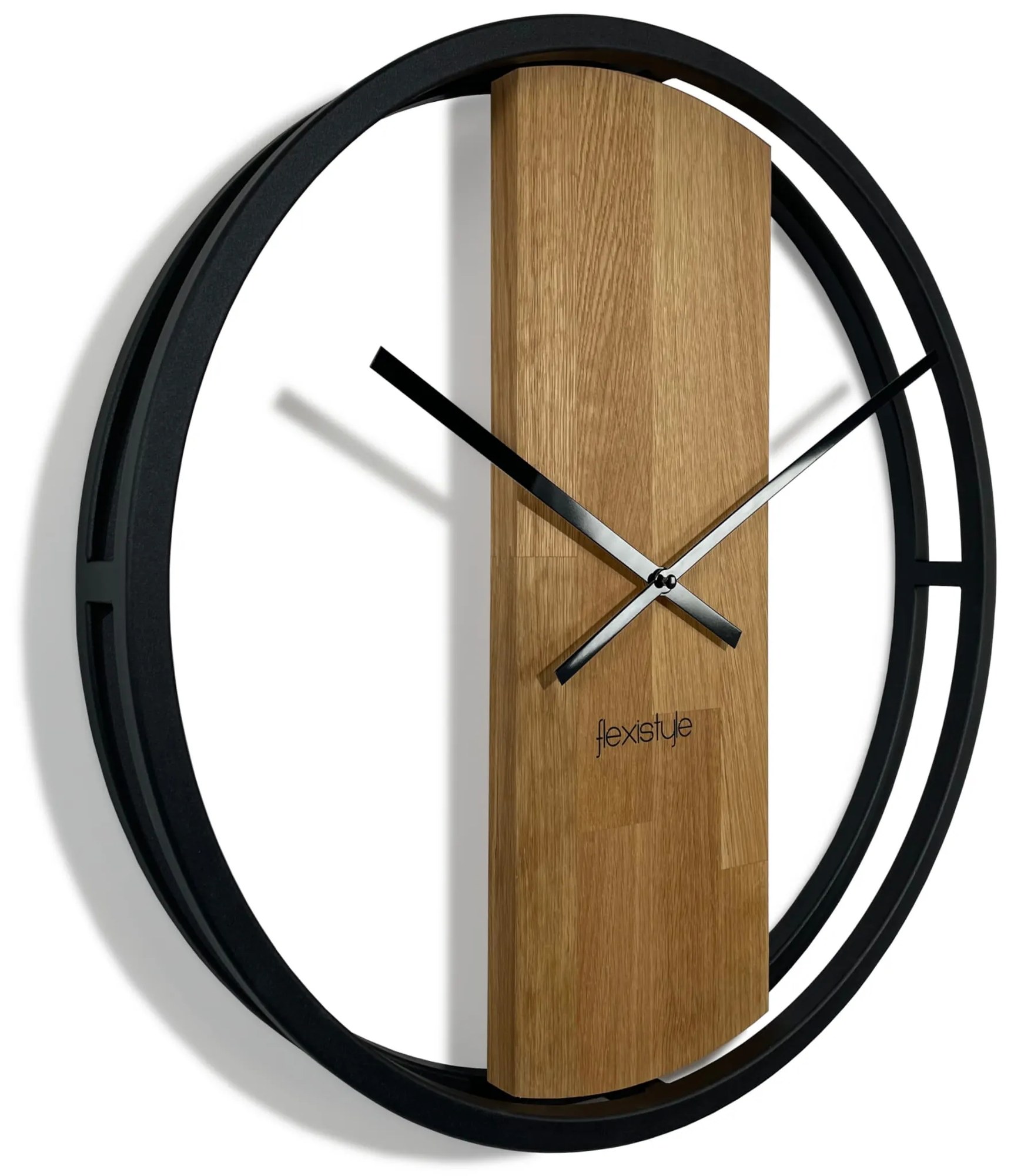 Dekorstudio Kovové hodiny s dubovým drevom LOFT OVAL