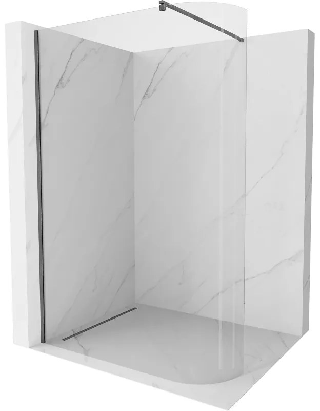 Mexen Kioto, sprchová zástena Walk-In 80 x 200 cm, 8mm číre sklo, grafitový profil, 800-080-101-66-06