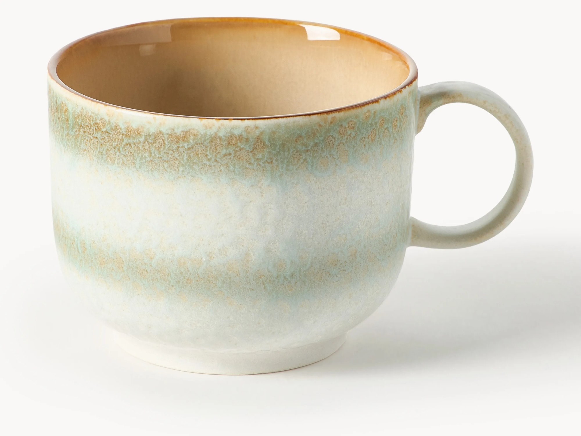 Ručne vyrobený hrnček's reaktívnou glazúrou 70's