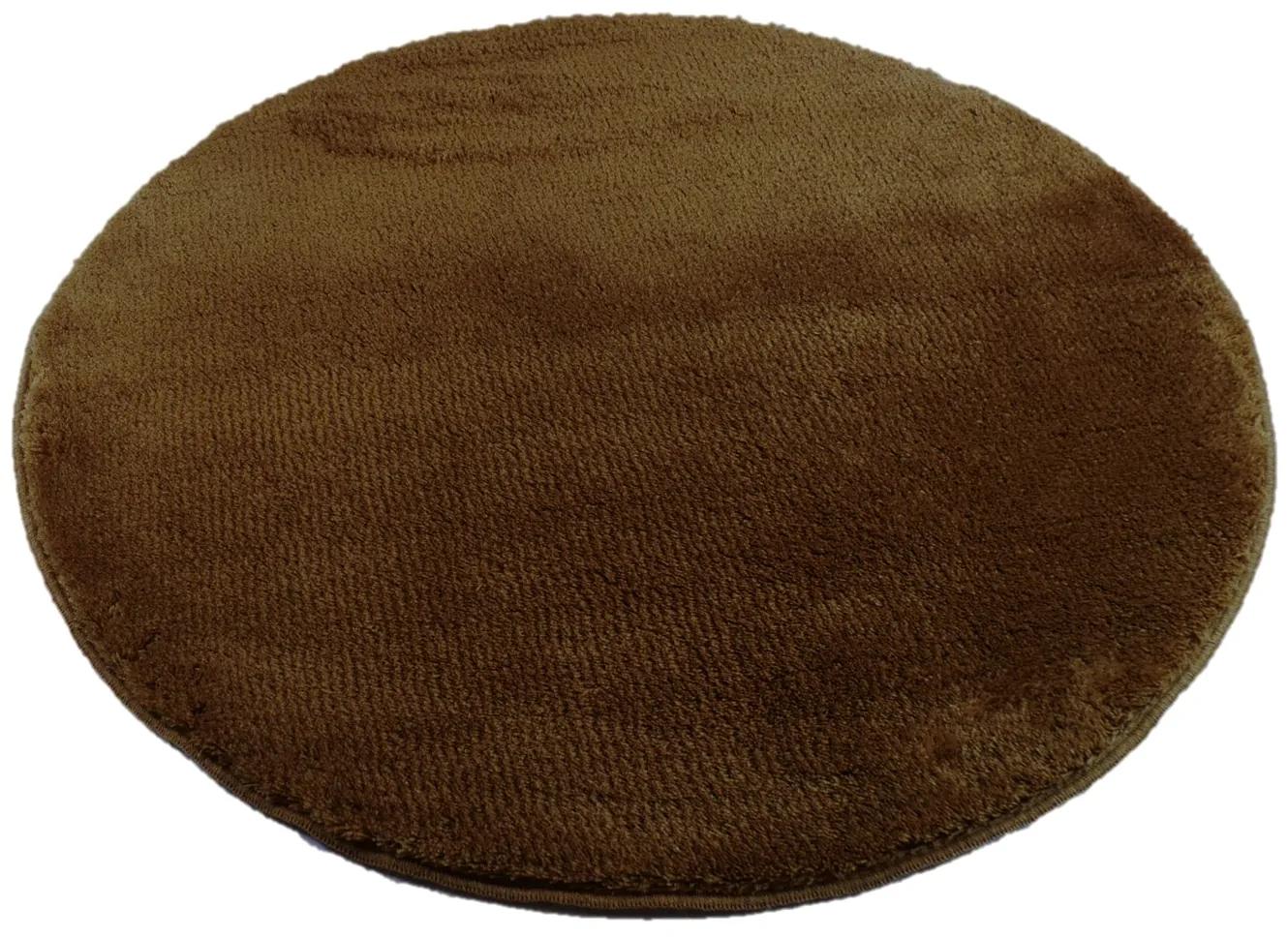 ROUTNER Kúpeľňová predložka COTTON Svetlá káva 20117 - Svetlá káva / Kruh Ø 90 cm 20117