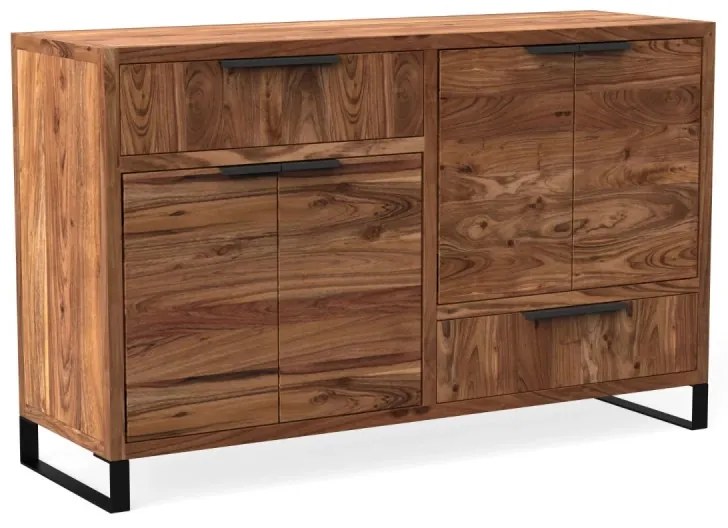 furniture-nabytek.cz - Masívna komoda Sydney z akáciového dreva, lakovaná, hnedá – 126×45×84 cm