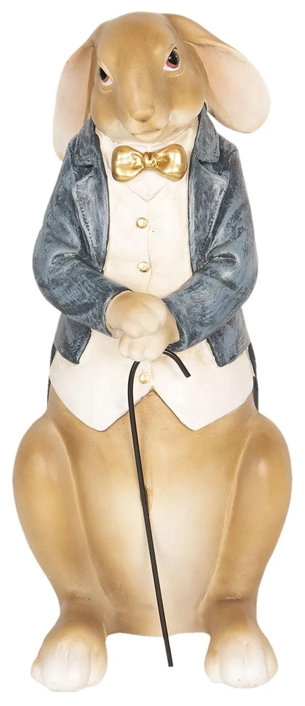 Dekorácia králik s vychádzkovou palicou - 16 * 13 * 32 cm Dekorácia králik s vychádzkovou palicou - 16 * 13 * 32 cm