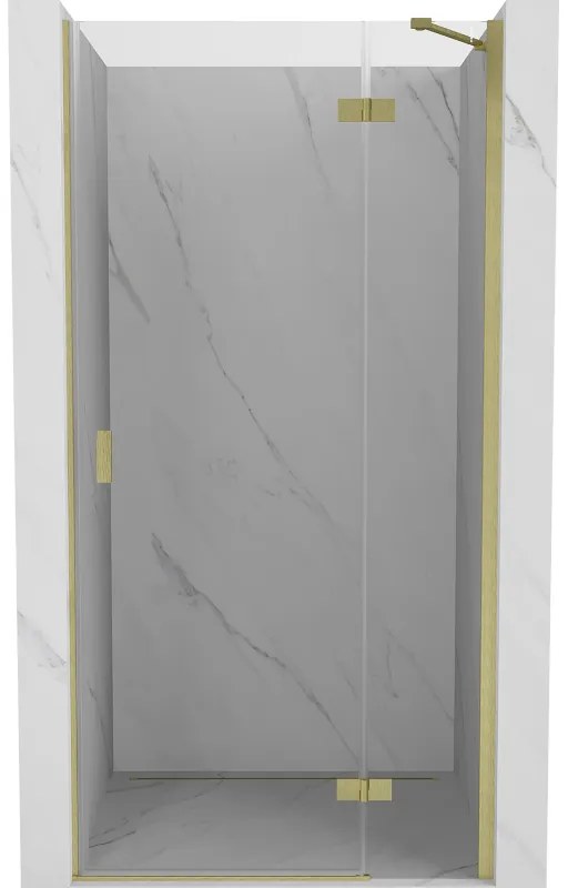 Mexen Mist-H, 1-krídlové sprchové dvere pravé 90 cm, číre sklo, zlatý matný profil, 8A5-090-000-55-00-P