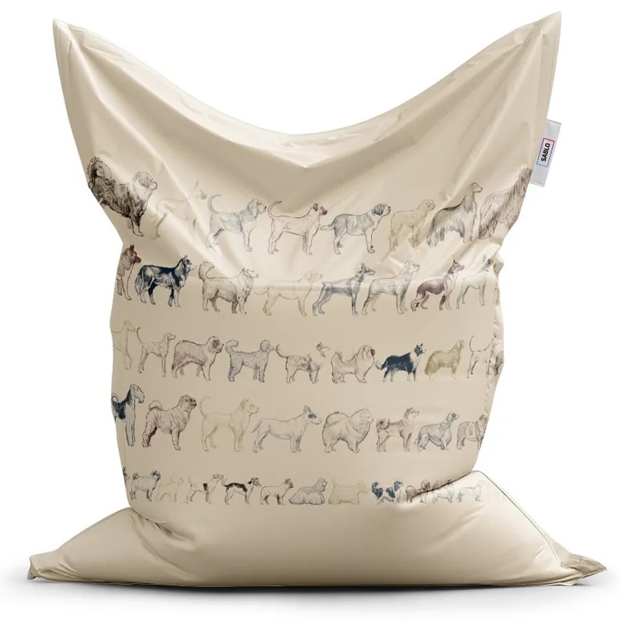 Sedací vak Classic psie plemená - detský, béžová