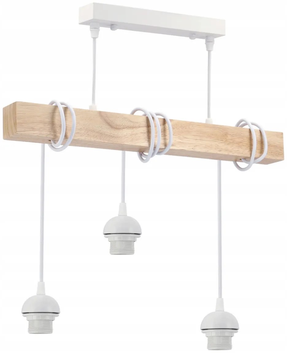 BERGE LED stropné svietidlo, 3xE27, loft, nastaviteľné, s tienidlami - biele