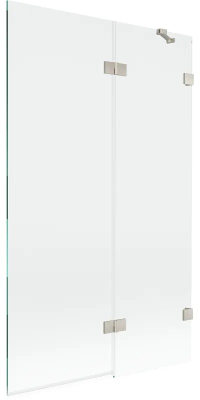 Mexen Lunar, 2-krídlová vaňová zástena pravá 110 x 150 cm, číre sklo, brúsená oceľ, 897-110-100-97-00-P