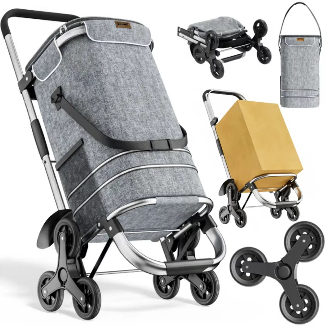 Jurhan Nákupná taška na kolieskach do schodov COMFORT,50l, šedá