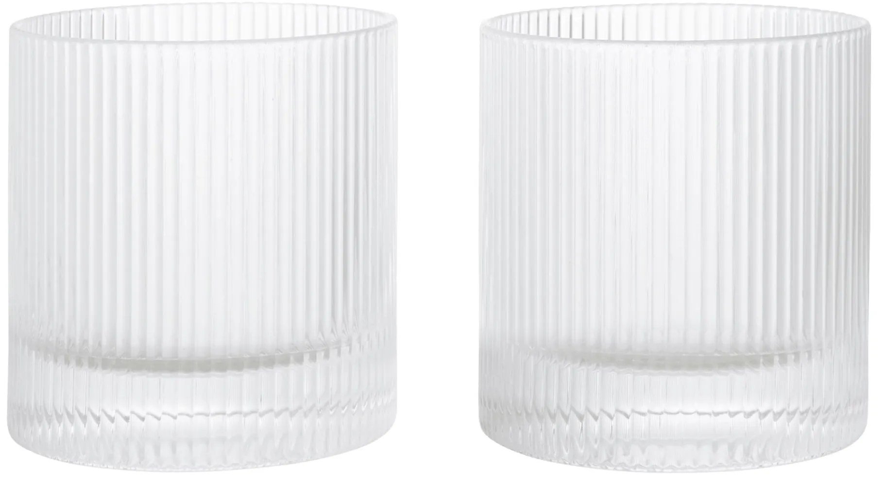 Ferm Living Poháre Ripple Tumbler Clear – set 2 ks
